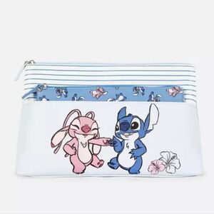 Disneys Stitch & Angel set of 2 makeup bags